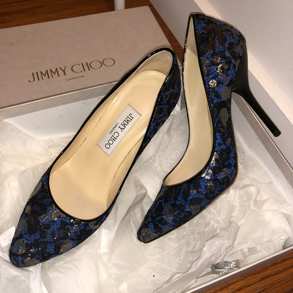 jimmy choo mitchell metallic lace on suede